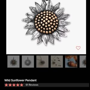 COPY - Wild sunflower Pendant, include the necklace is 30 inches long.